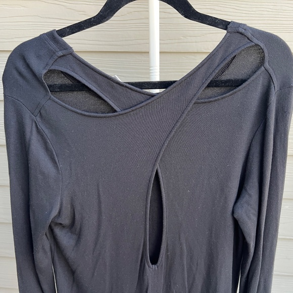 Athleta Black Long Sleeve Open-Back Active Top | Size S - Picture 3 of 5